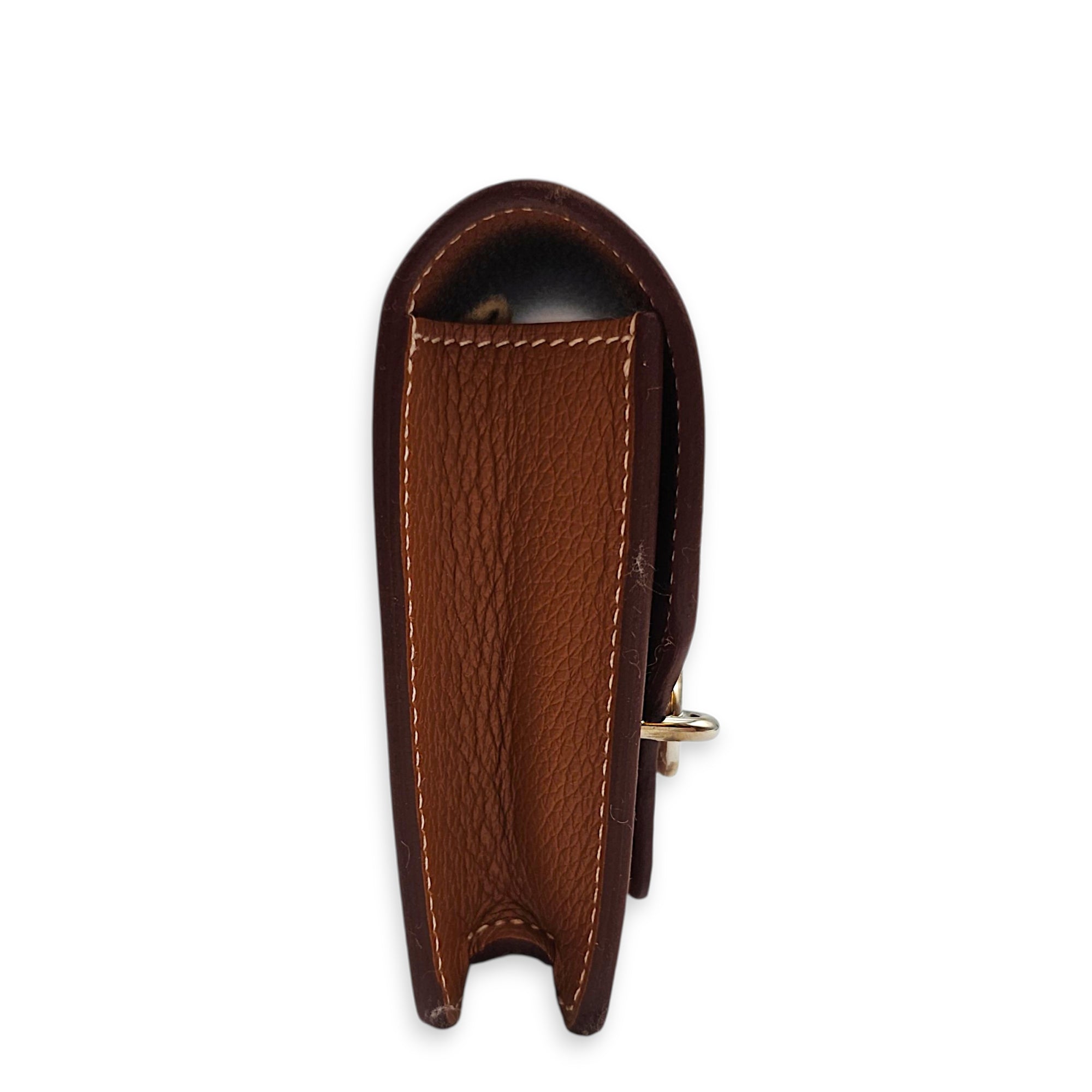 Roulis Slim Gold Wallet in Evercolor Palladium hardware