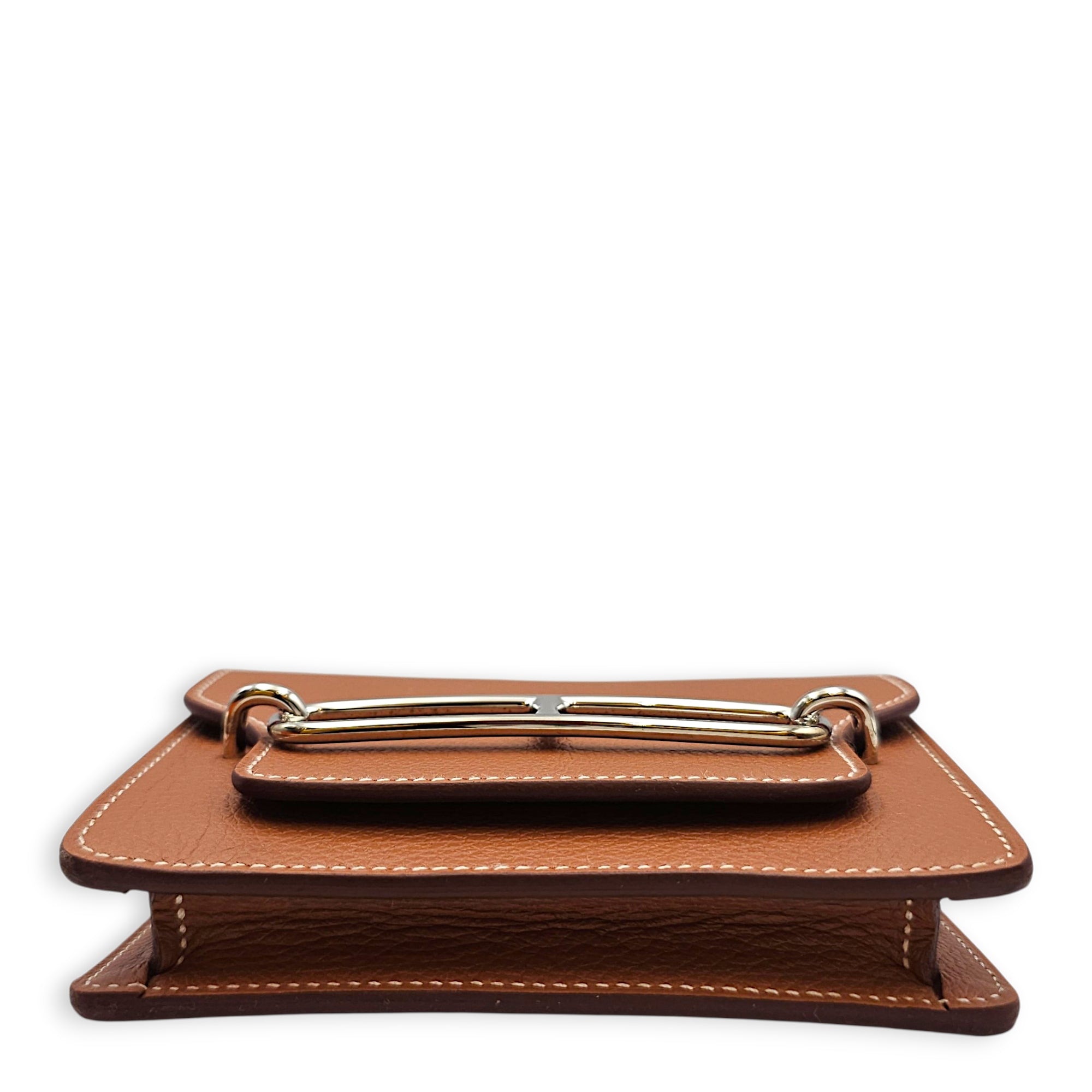 Roulis Slim Gold Wallet in Evercolor Palladium hardware