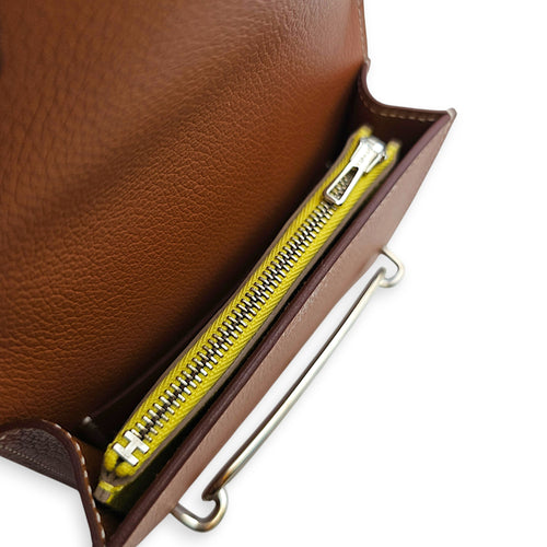 Roulis Slim Gold Wallet in Evercolor Palladium hardware