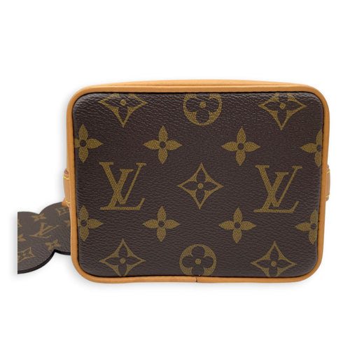 Vivienne Holiday Noe Nano Brown Top Handle Bag in Monogram Coated Canvas Gold hardware CL2605-21378 5