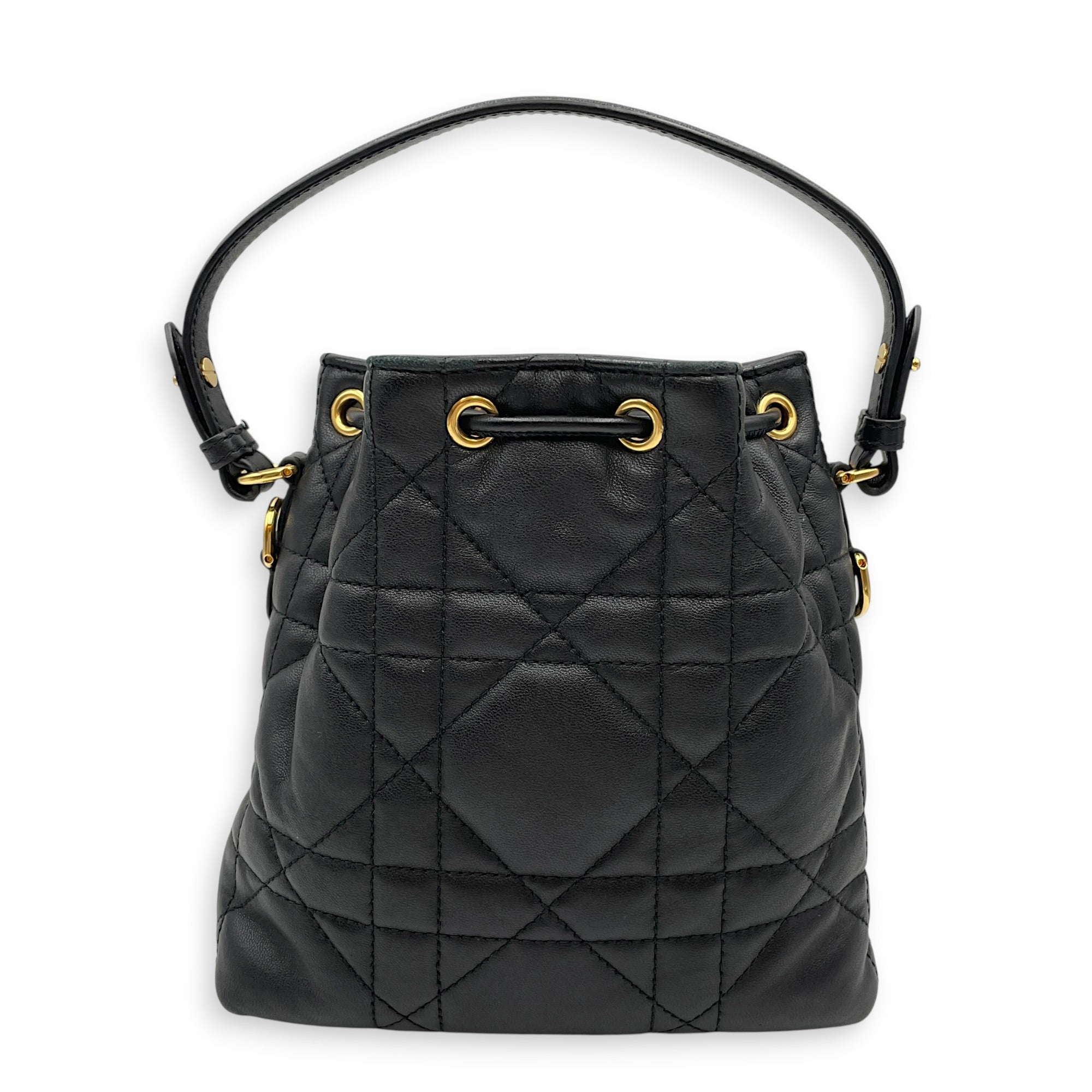 Bucket Black Crossbody Bag in Lambskin Gold hardware CL2605-21379 2
