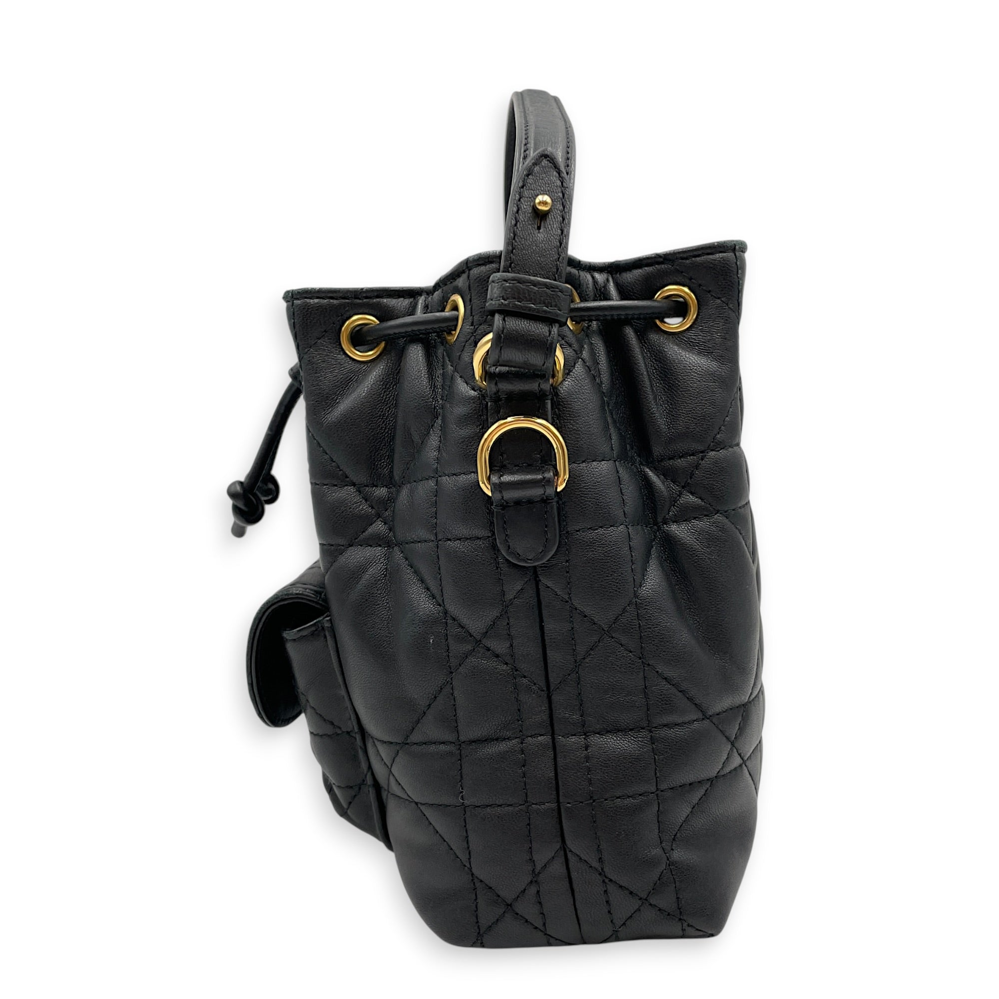 Bucket Black Crossbody Bag in Lambskin Gold hardware CL2605-21379 4