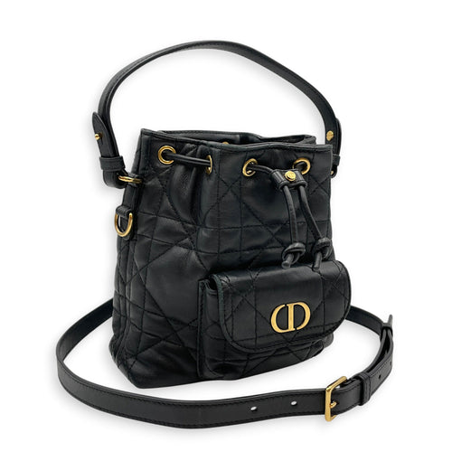 Bucket Black Crossbody Bag in Lambskin Gold hardware CL2605-21379 9