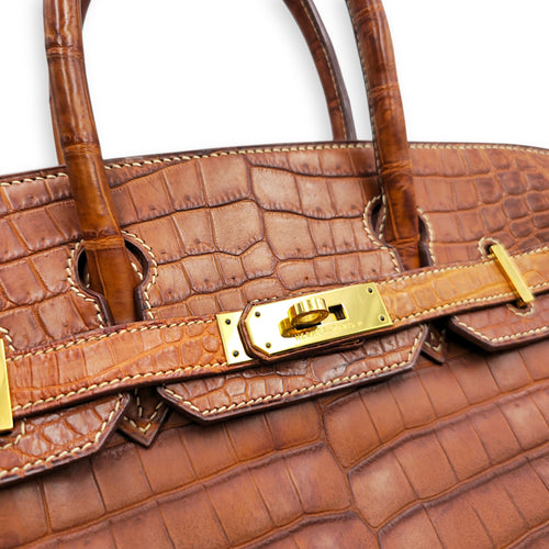 Birkin 30 Fauve  in Barenia Matte Niloticus Gold hardware CL2605-21393 10