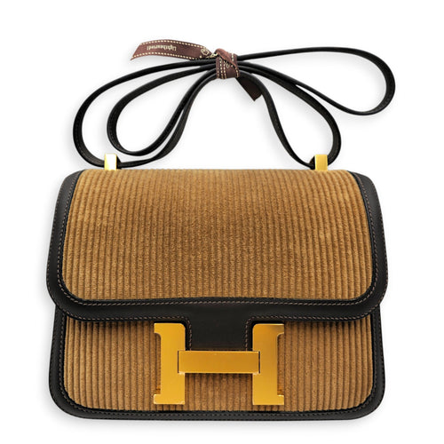 Cotele Constance 24 Camel/Ebene in Swift/Velours Gold hardware CL2605-21394 1