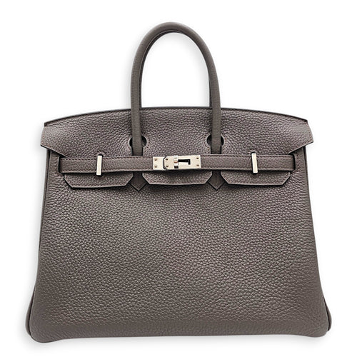 Birkin 25 Etain  in Togo Palladium hardware CL2605-21395 1