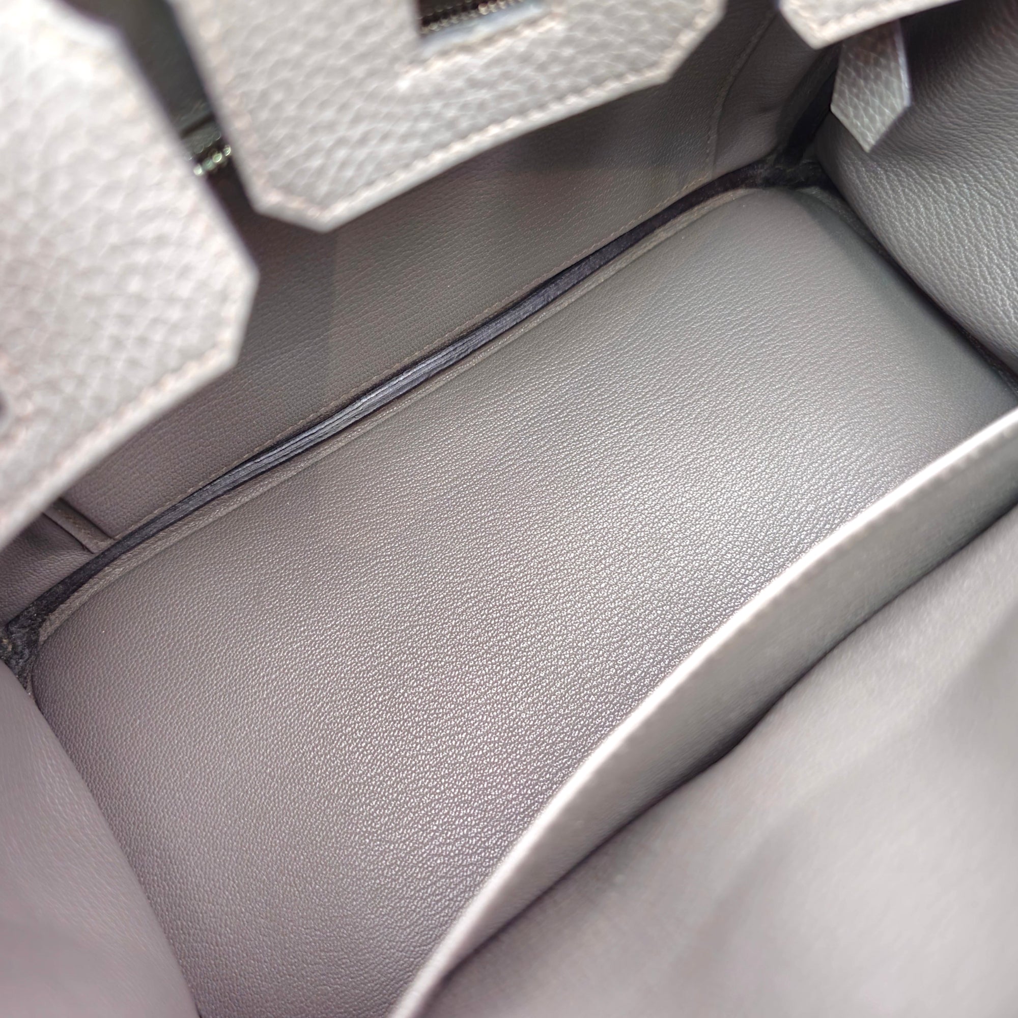 Birkin 25 Etain  in Togo Palladium hardware CL2605-21395 6