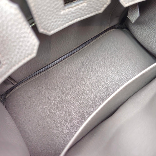 Birkin 25 Etain  in Togo Palladium hardware CL2605-21395 6