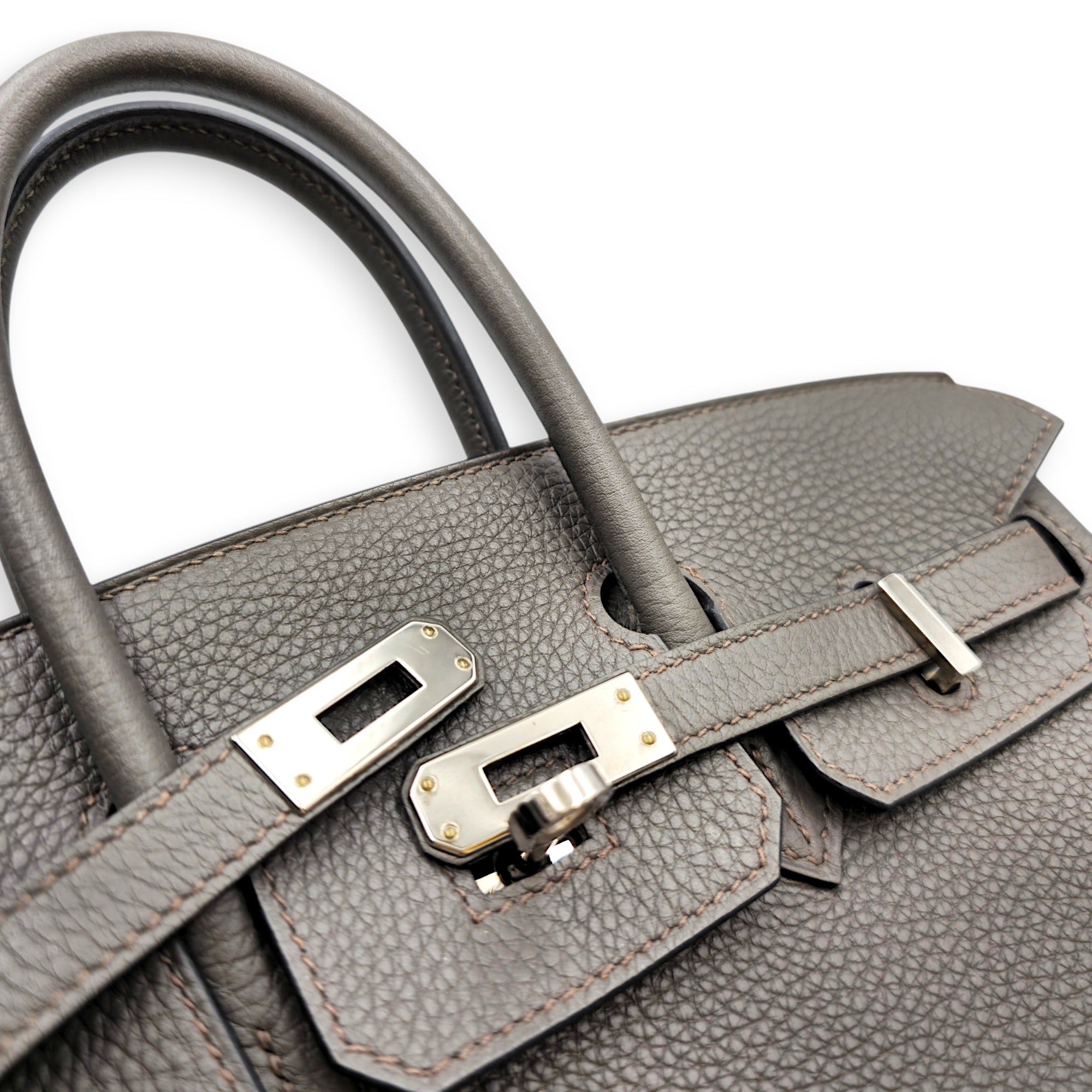 Birkin 25 Etain  in Togo Palladium hardware CL2605-21395 8