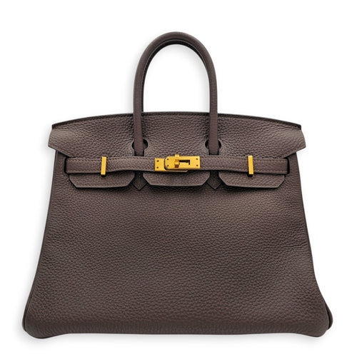 Birkin 25 Chocolate in Togo Gold hardware