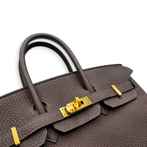 Birkin 25 Chocolate in Togo Gold hardware