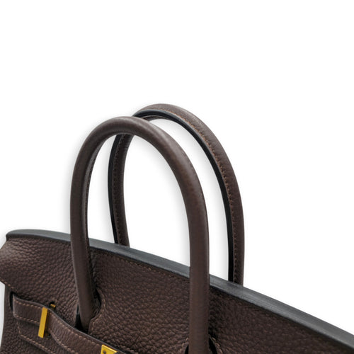 Birkin 25 Chocolate in Togo Gold hardware