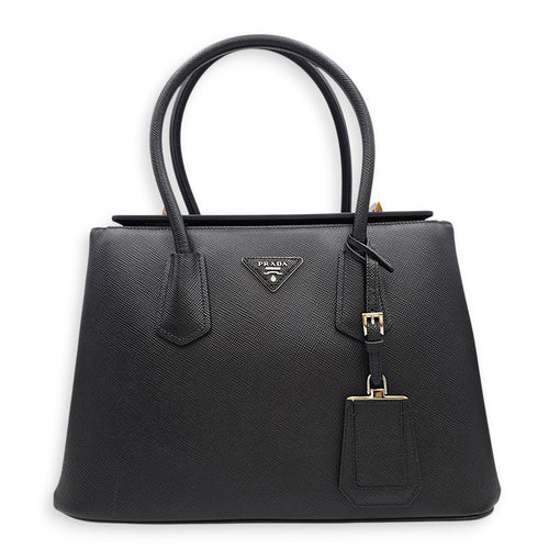 Twist Galleria 34 Black Shoulder Bag in Saffiano Leather Silver hardware