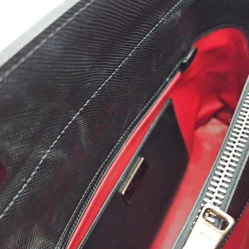 Twist Galleria Black Shoulder Bag in Saffiano Leather Silver hardware
