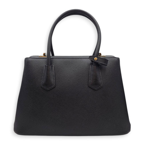 Twist Galleria 34 Black Shoulder Bag in Saffiano Leather Silver hardware