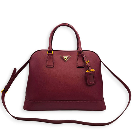Open Promenade 37 Red Top Handle Bag Gold hardware