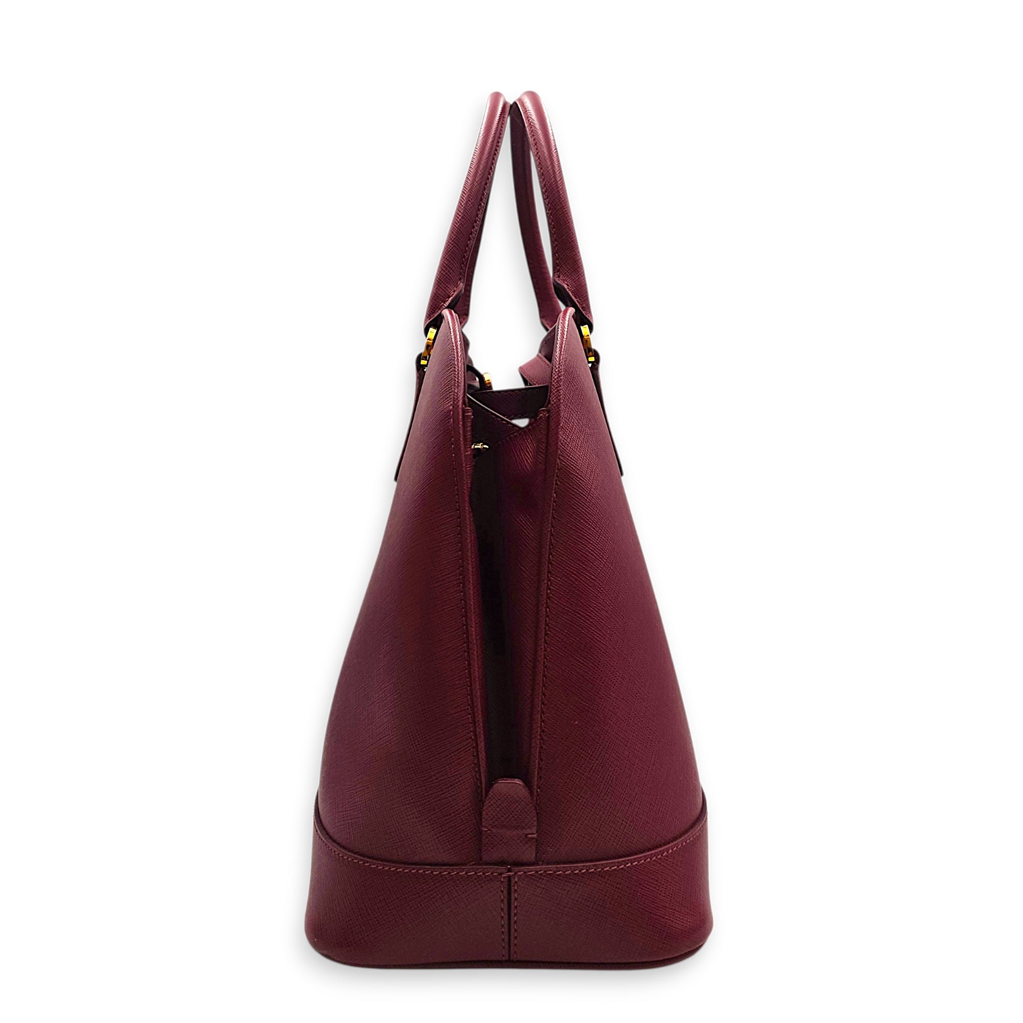 Open Promenade 37 Red Top Handle Bag Gold hardware