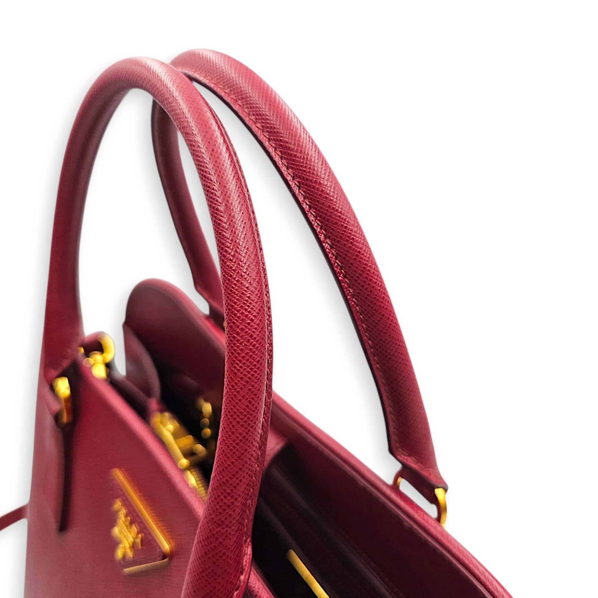 Open Promenade 37 Red Top Handle Bag Gold hardware