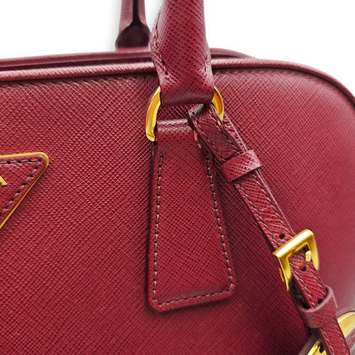 Open Promenade 37 Red Top Handle Bag Gold hardware