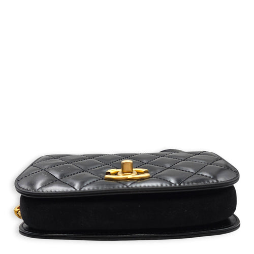 Messenger Mini Black Belt Bag in Calfskin Gold hardware CL2605-21400 5
