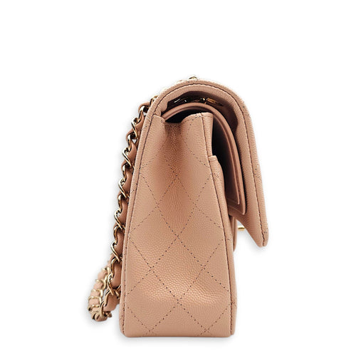 Classic Flap Medium Pink Shoulder Bag in Caviar Leather Gold hardware CL2605-21401 3