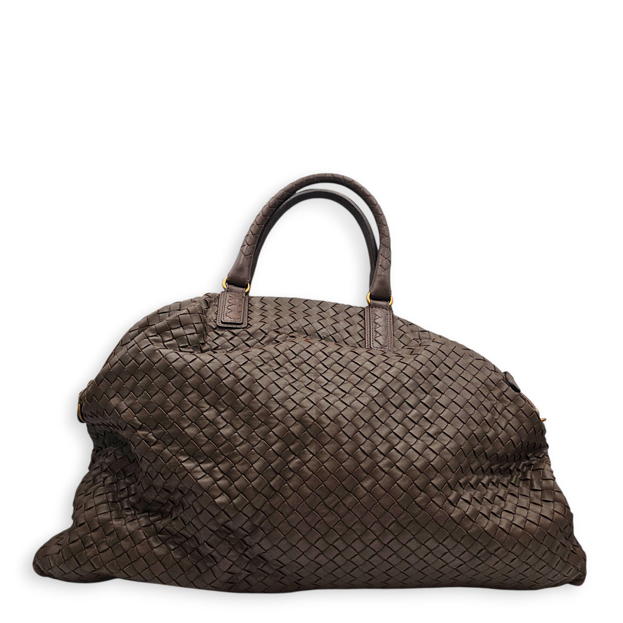 Convertible Tote Brown Shoulder Bag in Nappa Leather Ruthenium-finish Brass hardware