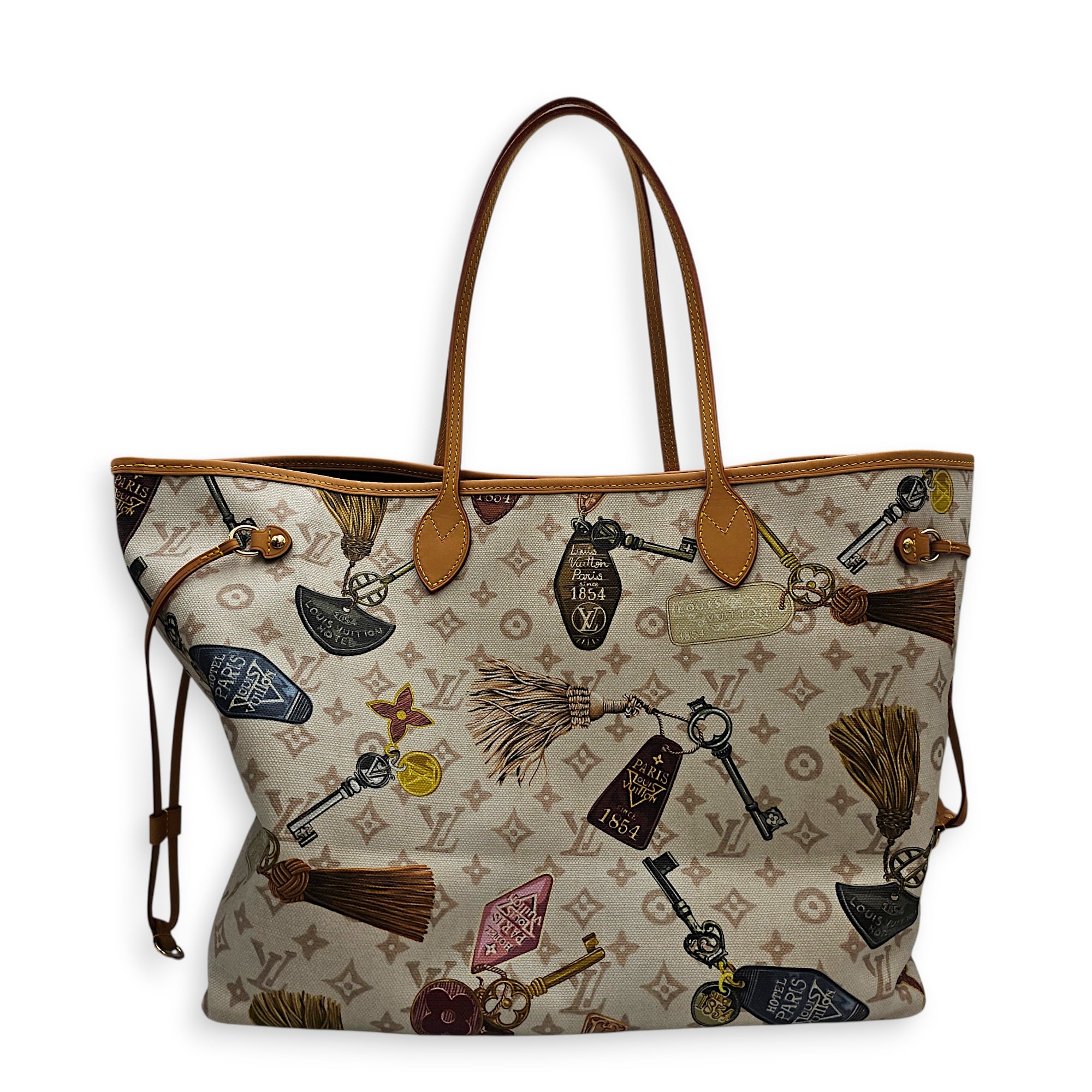 Neverfull GM Flight Mode Beige Shoulder Bag in Canvas Gold hardware