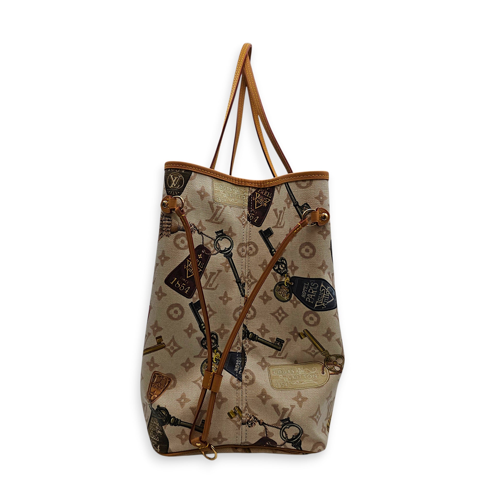 Neverfull GM Flight Mode Beige Shoulder Bag in Canvas Gold hardware