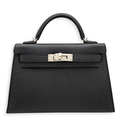 Sellier Kelly 20 Black in Epsom Palladium hardware