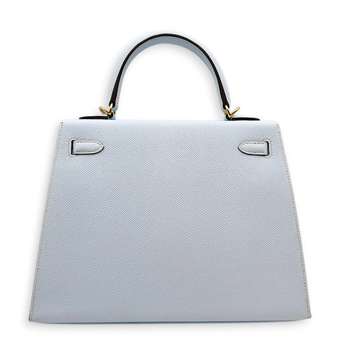 Sellier Kelly 25 Blue Brume  in Epsom Gold hardware
