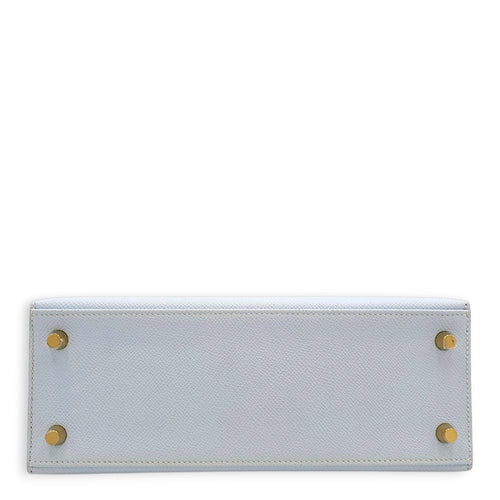 Sellier Kelly 25 Blue Brume  in Epsom Gold hardware