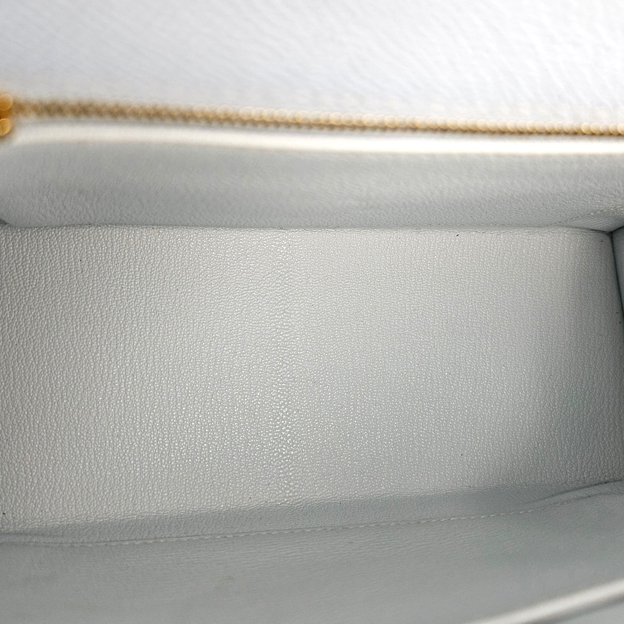 Sellier Kelly 25 Blue Brume  in Epsom Gold hardware