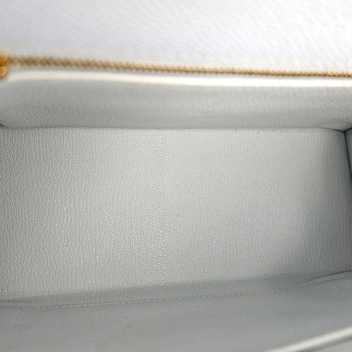 Sellier Kelly 25 Blue Brume  in Epsom Gold hardware