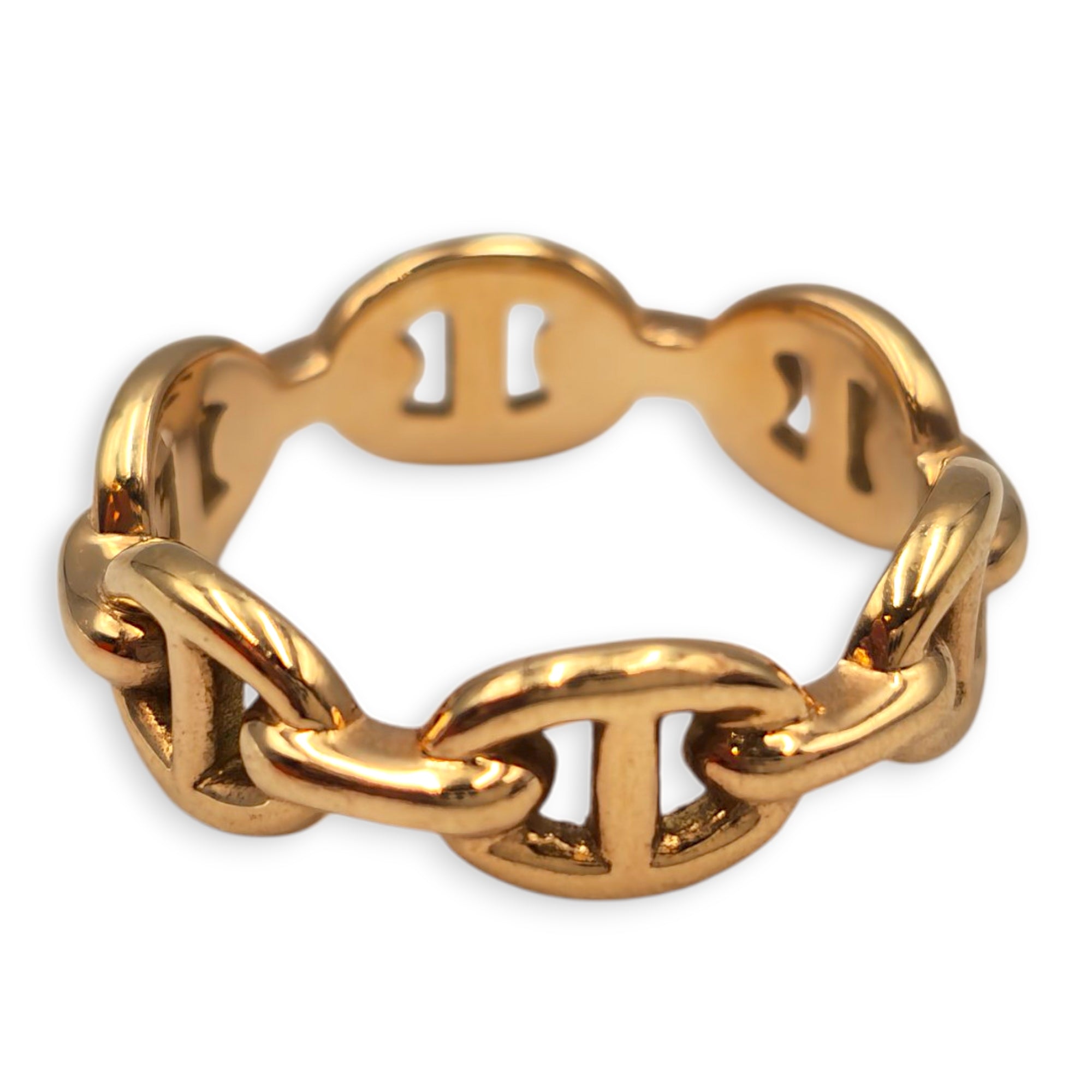 Chaine d'ancre enchainee ring, small model. Sz: 50 Ring