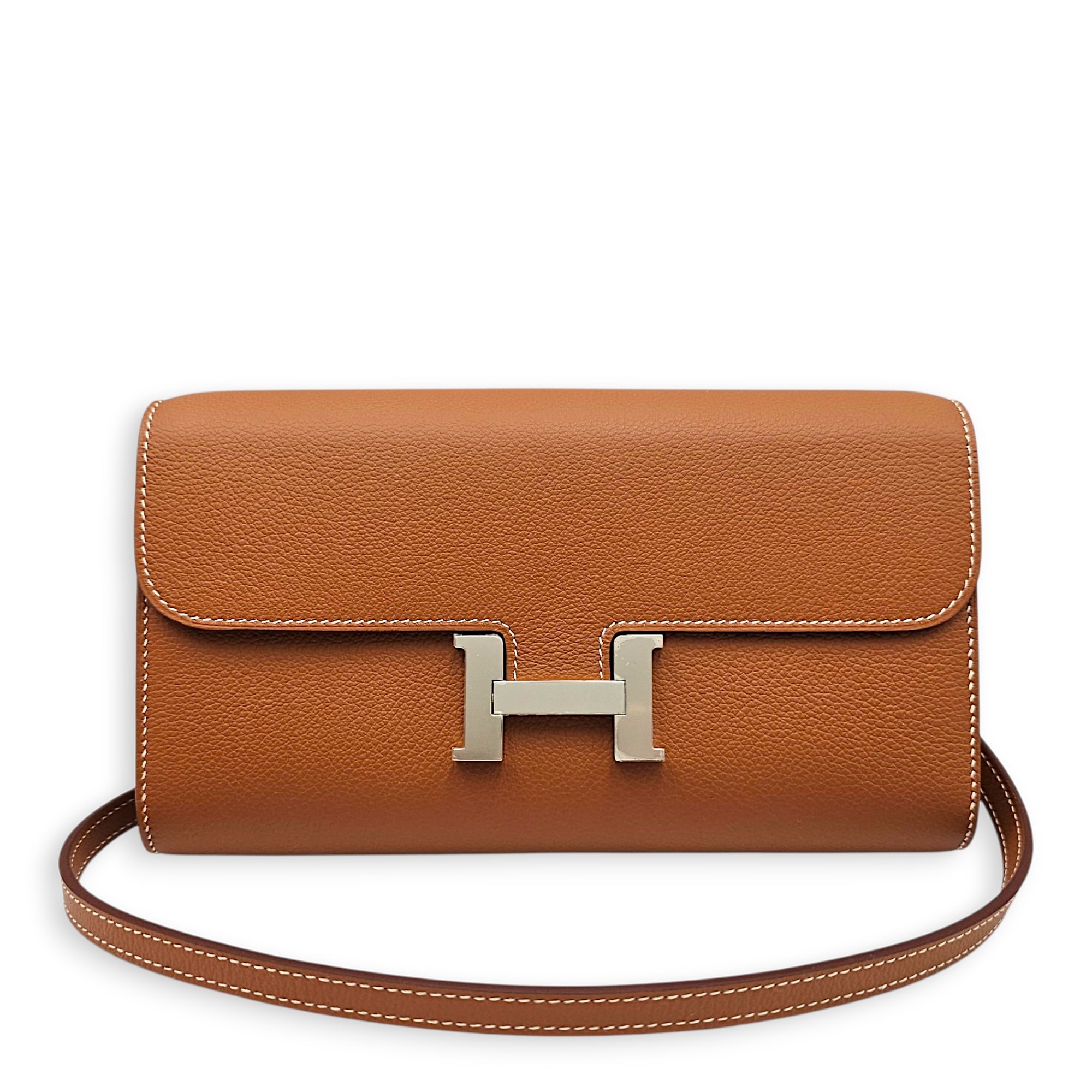 Constance To Go Gold Wallet in Evercolor Palladium hardware CL2605-21422 4