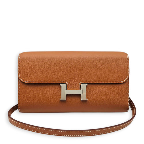Constance To Go Gold Wallet in Evercolor Palladium hardware CL2605-21422 4