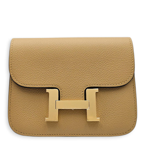 Constance Slim Poussiere Wallet in Evercolor Permabrass hardware
