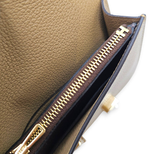 Constance Slim Poussiere Wallet in Evercolor Permabrass hardware