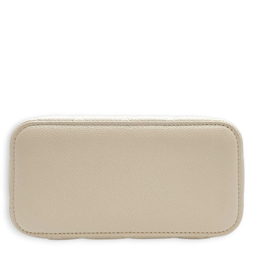 Rectangular Vanity Case Mini White Crossbody Bag in Caviar Leather Gold hardware CL2605-21426 5