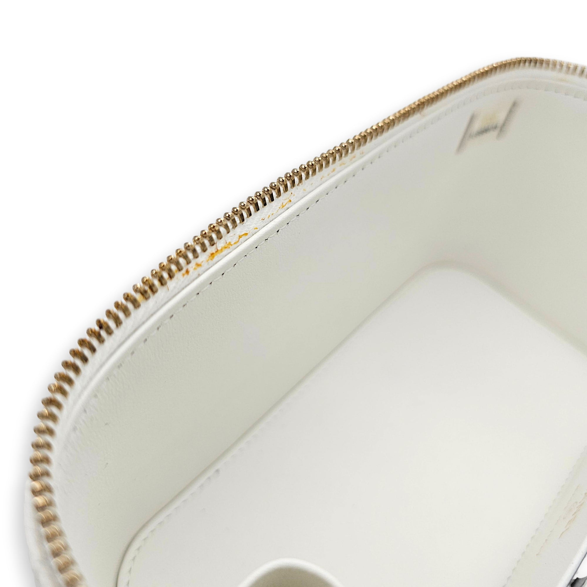 Rectangular Vanity Case Mini White Crossbody Bag in Caviar Leather Gold hardware CL2605-21426 8