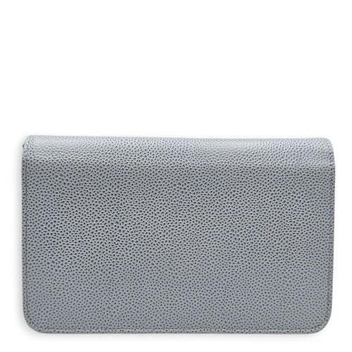 WOC Blue Crossbody Bag in Caviar Leather Silver hardware