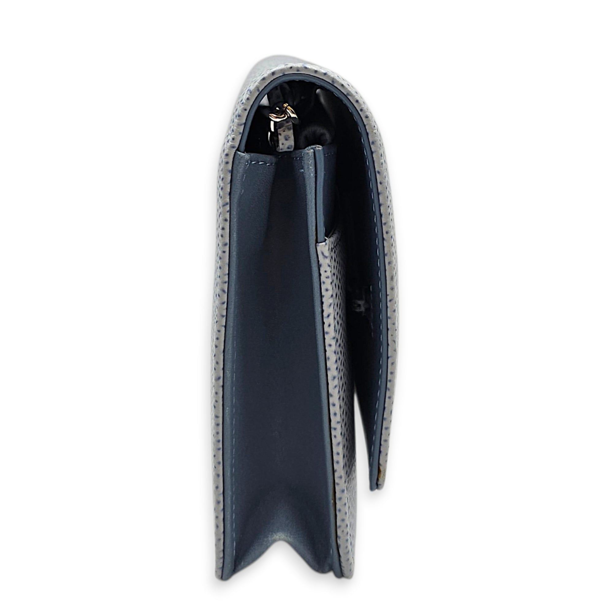 Wallet on Chain Blue Crossbody Bag in Caviar Leather Silver hardware CL2605-21427 3
