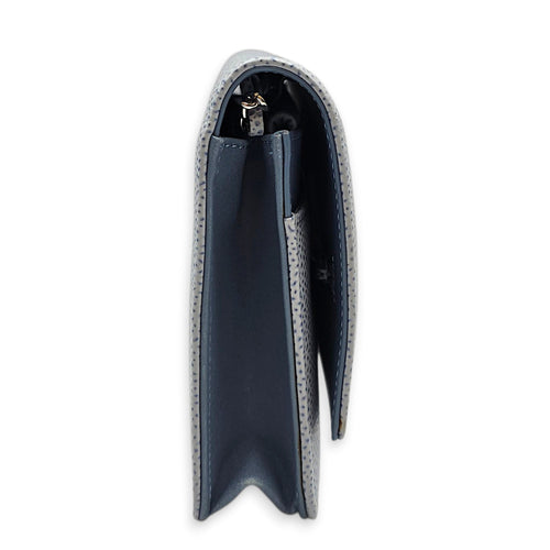 Wallet on Chain Blue Crossbody Bag in Caviar Leather Silver hardware CL2605-21427 3