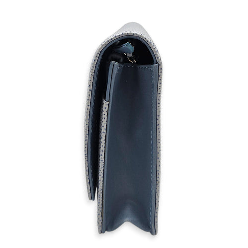 Wallet on Chain Blue Crossbody Bag in Caviar Leather Silver hardware CL2605-21427 4