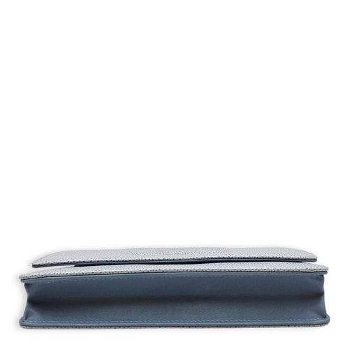 Wallet on Chain Blue Crossbody Bag in Caviar Leather Silver hardware CL2605-21427 5
