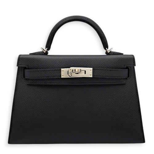 Sellier Kelly 20 Black in Epsom Palladium hardware CL2605-21428 1