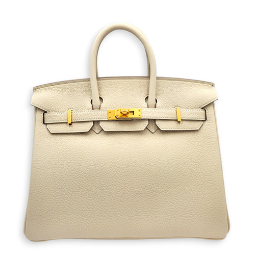 Birkin 25 Craie in Togo Gold hardware CL2605-21430 1