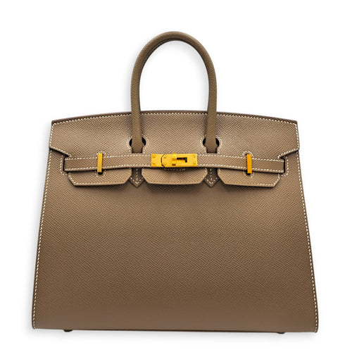Sellier Birkin 25 Etoupe in Epsom Gold hardware CL2605-21431 1