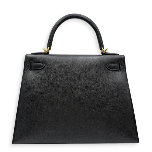 Sellier Kelly 28 Black in Epsom Gold hardware CL2605-21432 2