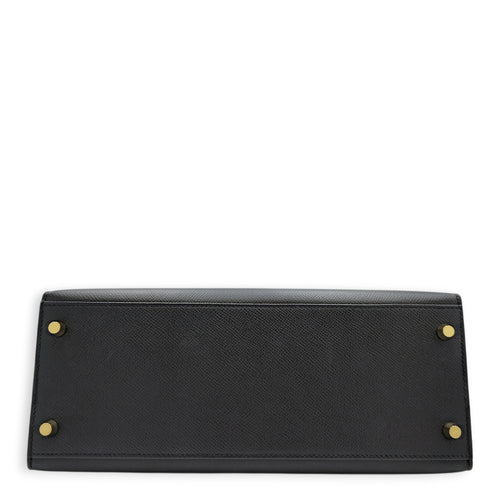 Sellier Kelly 28 Black in Epsom Gold hardware